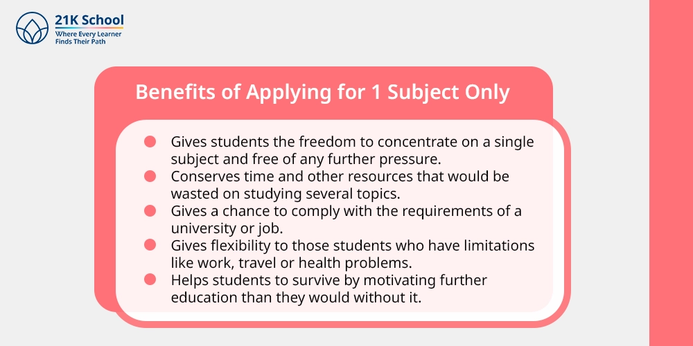 Benefits of Applying for 1 Subject Only
