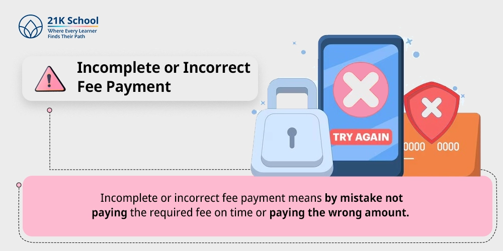 2. Incomplete or Incorrect Fee Payment