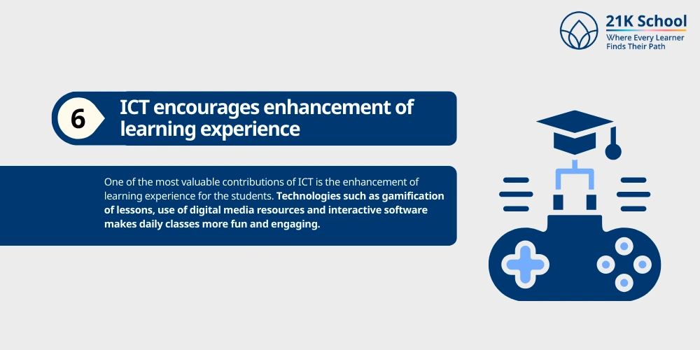 ICT encourages enhancement of learning experience