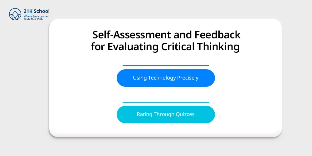 Self-Assessment and Feedback for Evaluating Critical Thinking