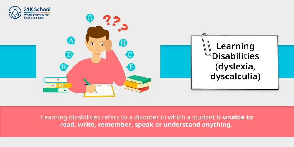 1. Learning Disabilities (dyslexia, dyscalculia)