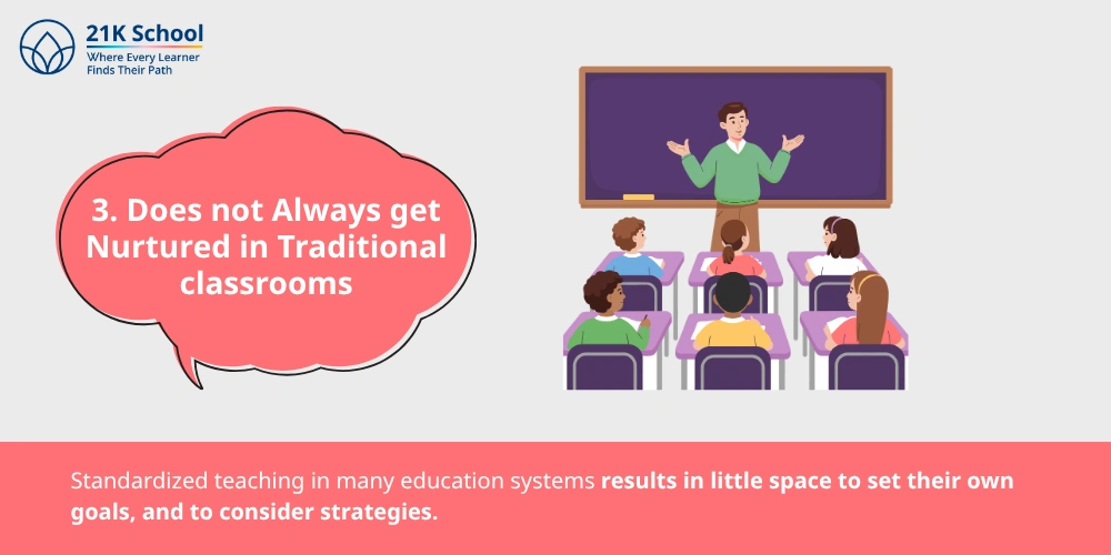 Does not Always get Nurtured in Traditional classrooms