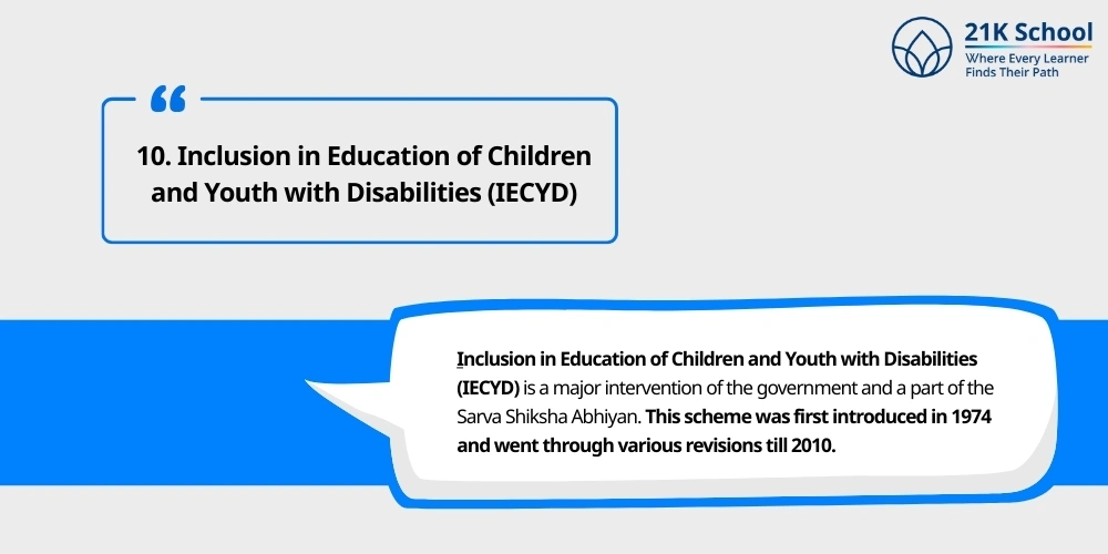 Inclusion in Education of Children and Youth with Disabilities (IECYD)