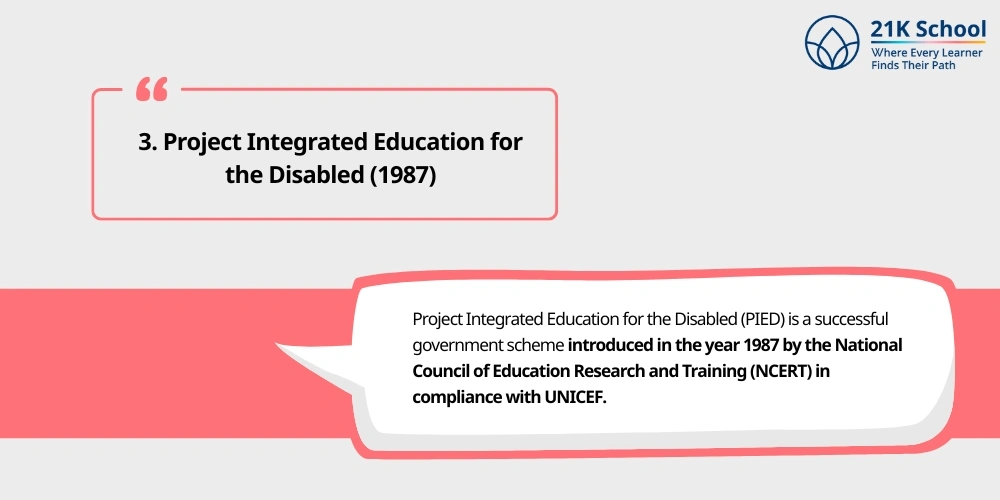 Project Integrated Education for the Disabled (1987)