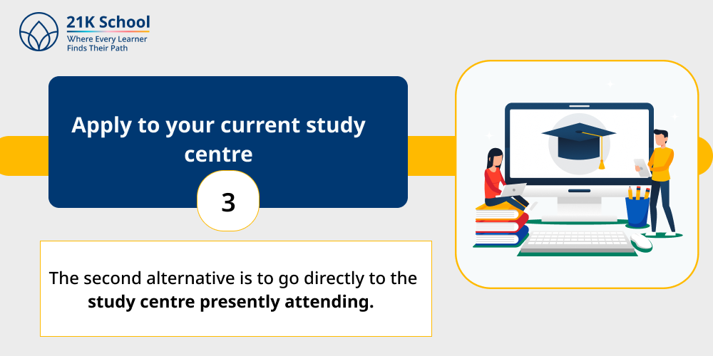 3. Apply to your current study centre