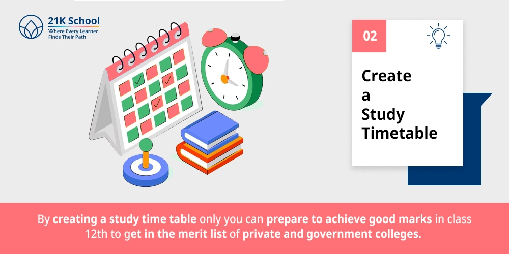 2. Create a Study Timetable