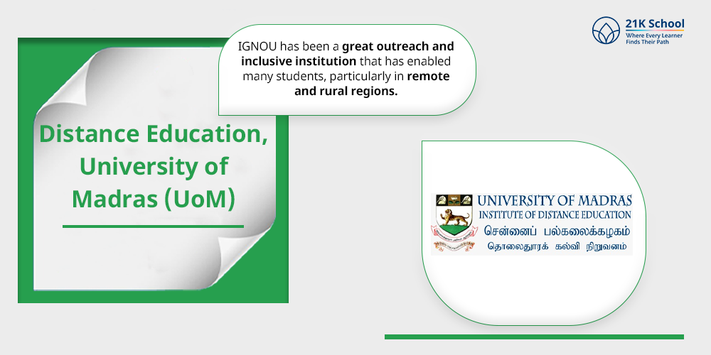 Distance Education, University of Madras (UoM)