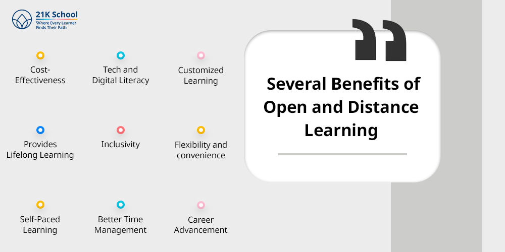 Several Benefits of Open and Distance Learning