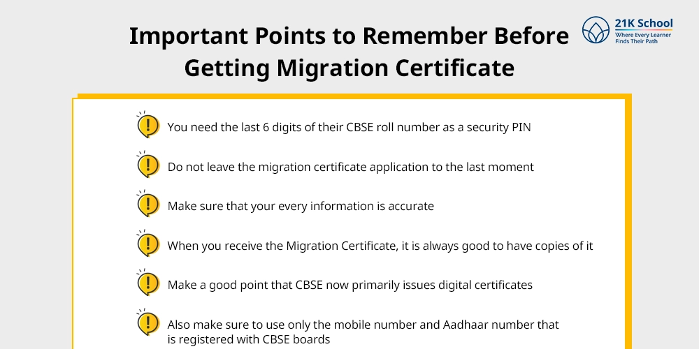 Important Points to Remember Before Getting Migration Certificate