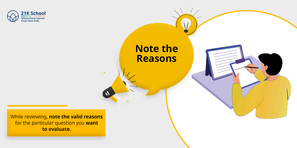 Note the Reasons