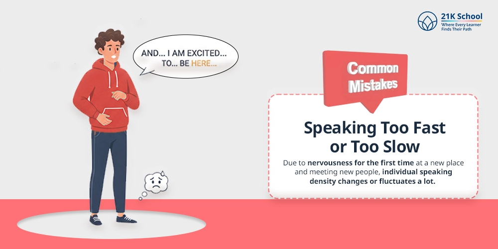 speaking too fast or too slow