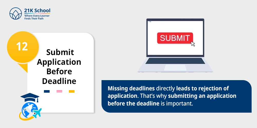  Submit Application Before Deadline