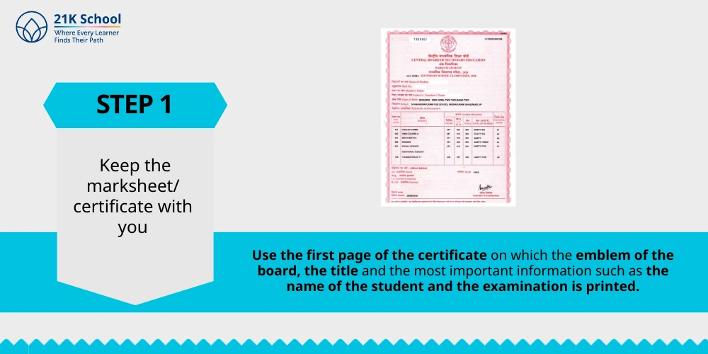 Keep the marksheet/certificate with you