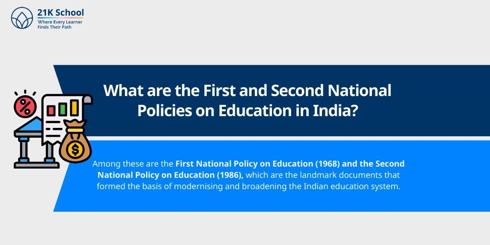 What are the First and Second National Policies on Education in India