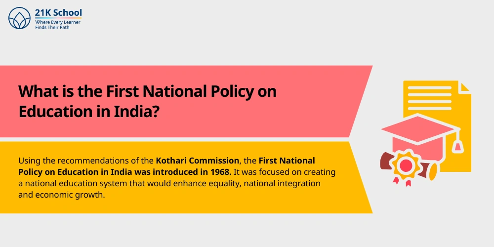 What is the First National Policy on Education in India