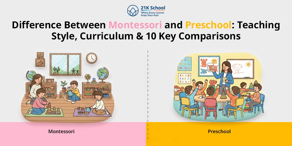 Difference Between Montessori and Preschool: Teaching Style, Curriculum & 10 Key Comparisons