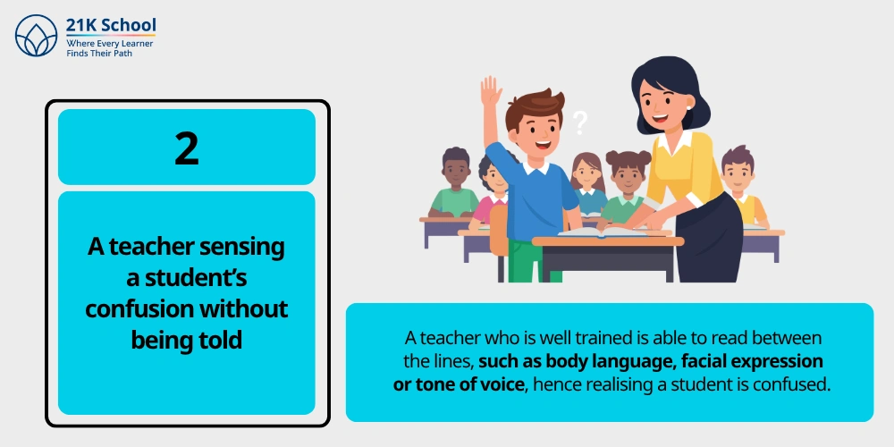 2. A teacher sensing a student