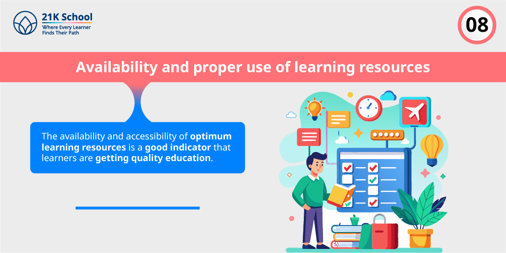 8. Availability and proper use of learning resources
