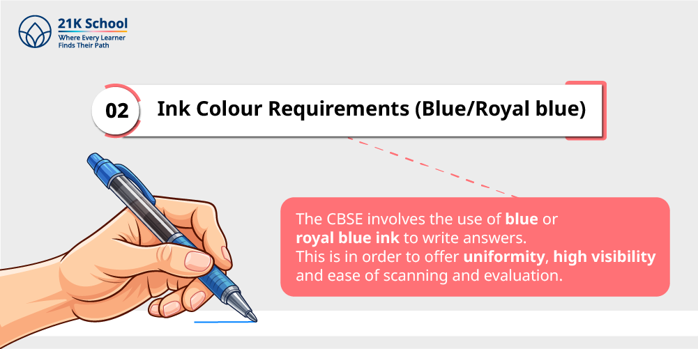 2. Ink Colour Requirements (Blue/Royal blue)