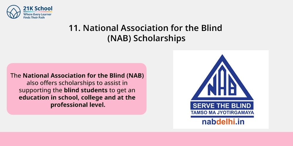 11. National Association for the Blind (NAB) Scholarships