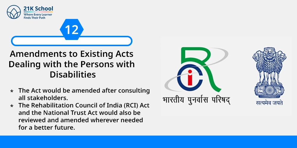 Amendments to Existing Acts Dealing with the Persons with Disabilities