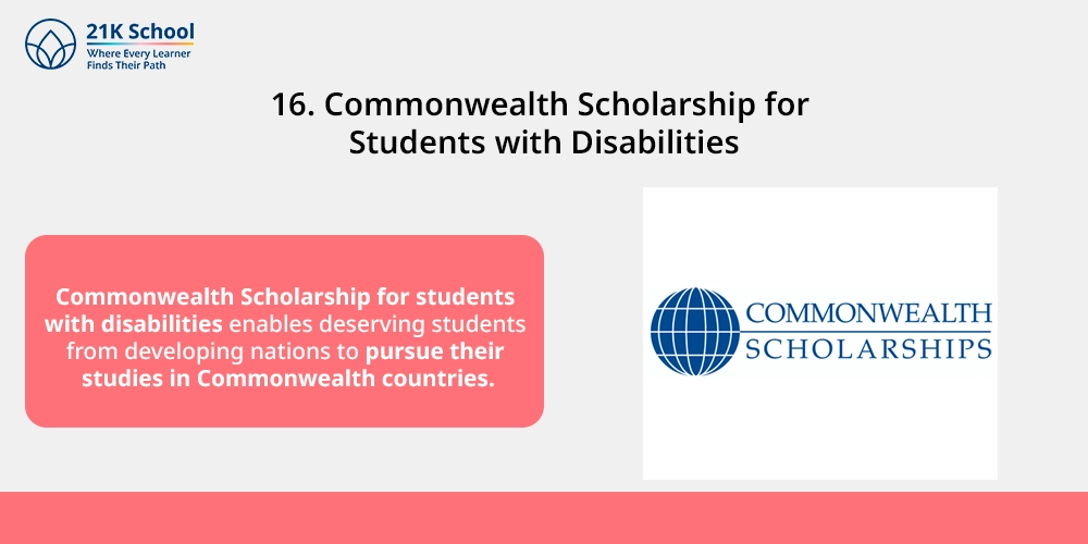 16. Commonwealth Scholarship for Students with Disabilities