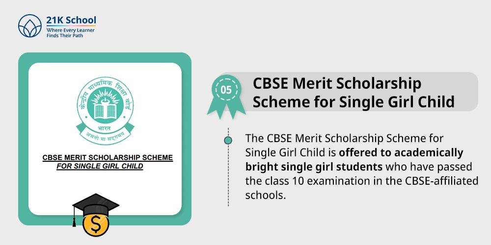 5. CBSE Merit Scholarship Scheme for Single Girl Child
