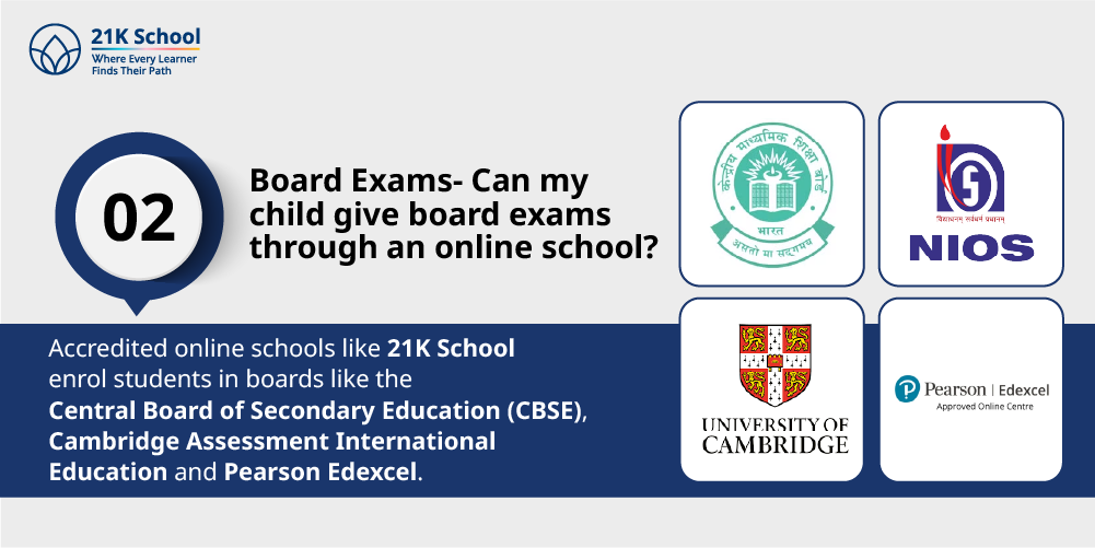 Board Exams- Can my child give board exams through an online school