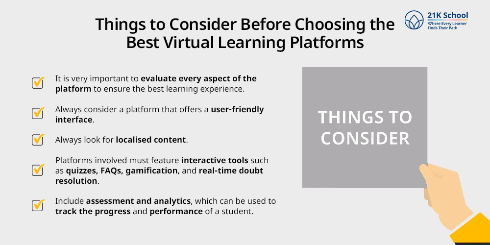 Things to Consider Before Choosing the Best Virtual Learning Platforms
