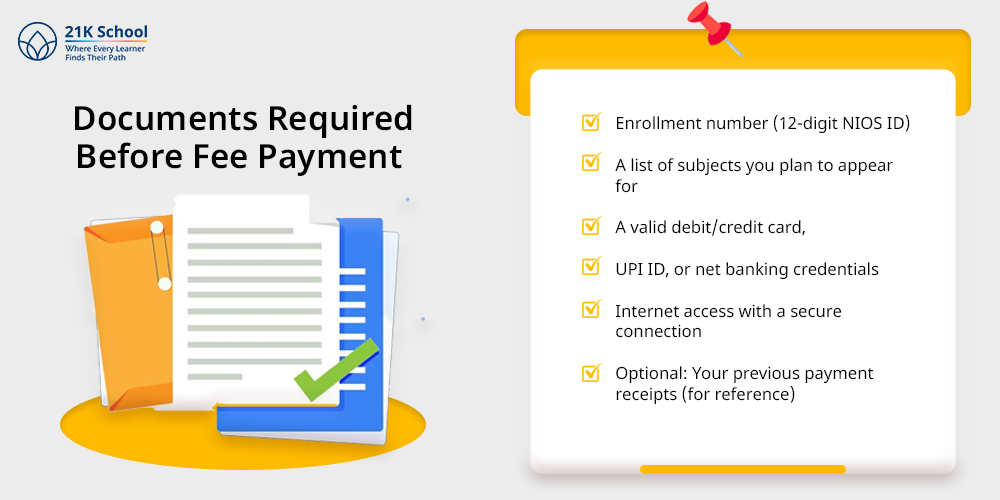 Documents Required Before Fee Payment
