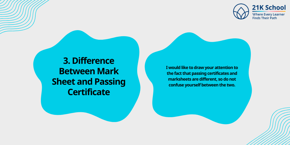 Difference Between Mark Sheet and Passing Certificate