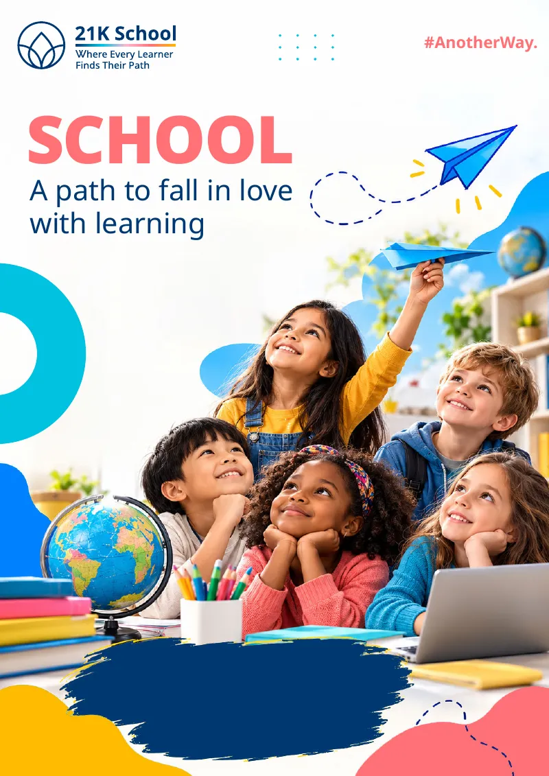 Cover of the 21K School Legacy Brochure: School, a path to fall in love with learning