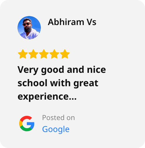 Screenshot of a Google review of 21K School left by Abhiram