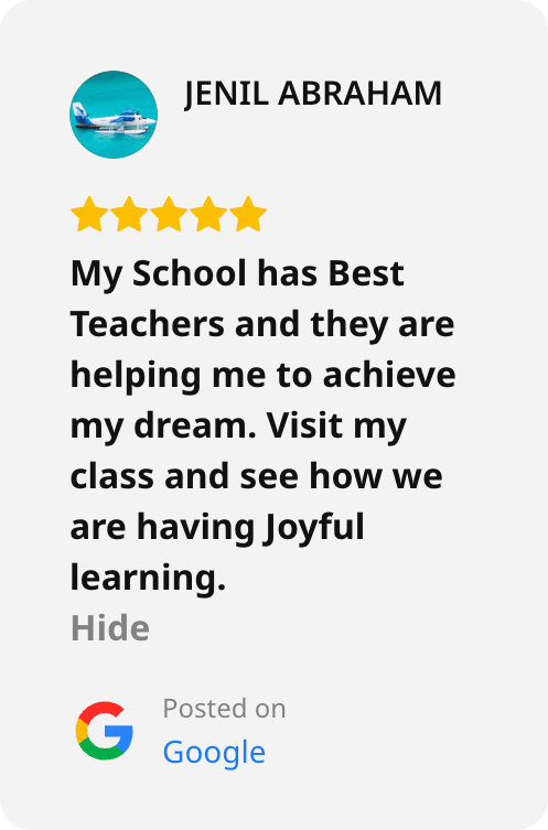 Screenshot of a Google review of 21K School left by Jenil