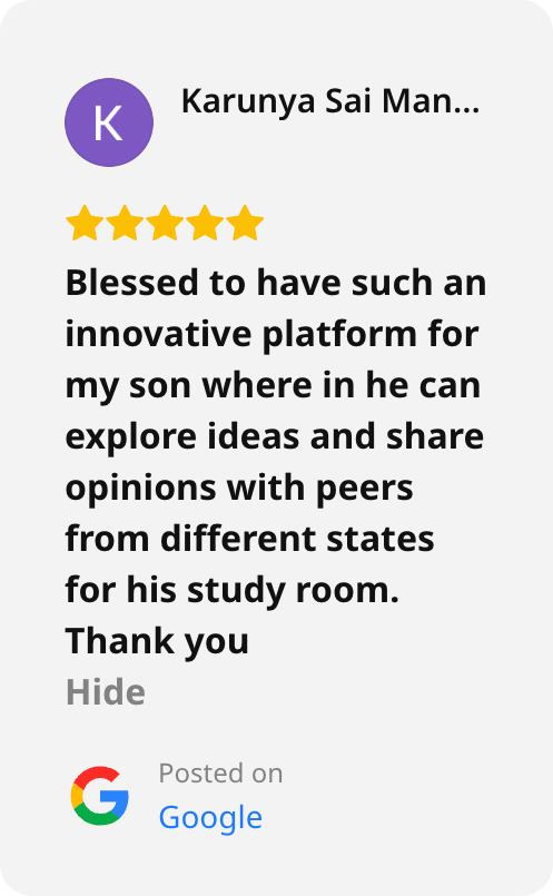 Screenshot of a Google review of 21K School left by Karunya