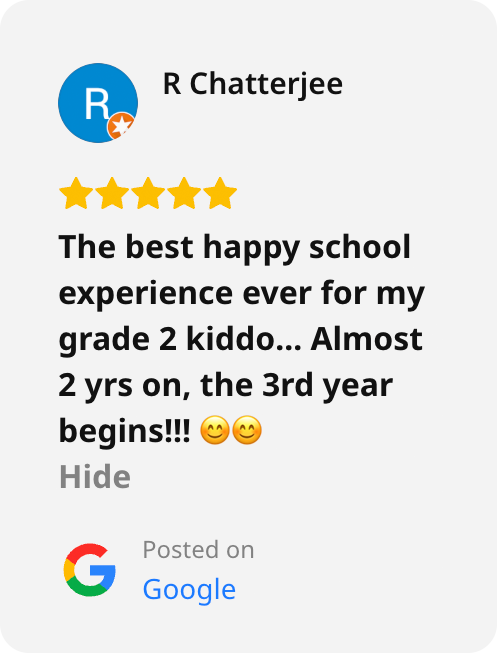 Screenshot of a Google review of 21K School left by R. Chatterjee