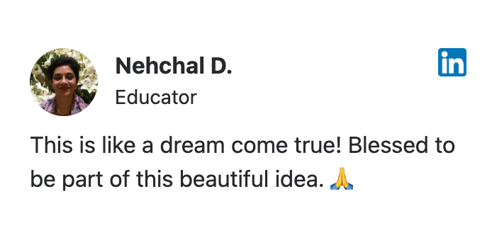 Screenshot of a LinkedIn post about 21K School — Nehchal D