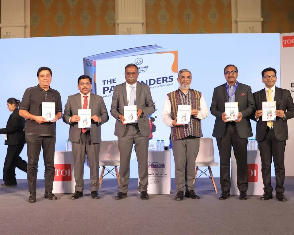 21K School leadership and guests launch The Pathfinders on The Times of India Right to Excellence summit stage