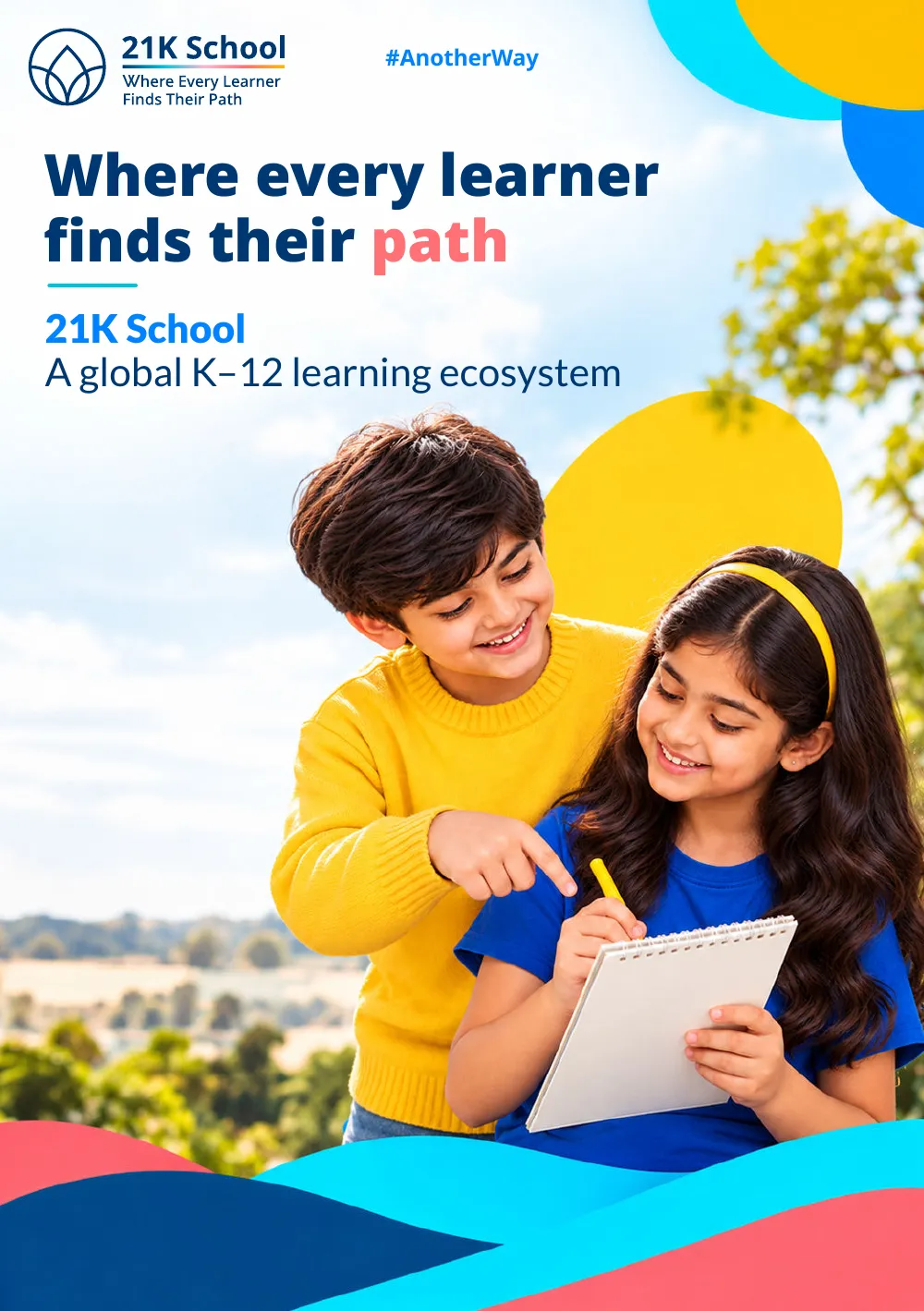 Cover of the 21K School Corp Brochure, Where every learner finds their path