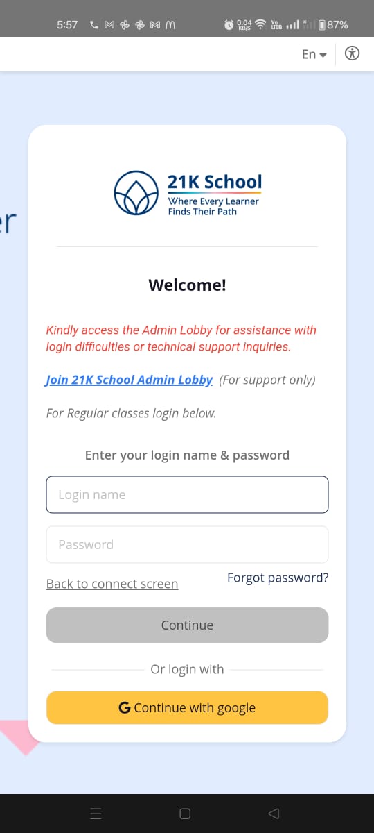 21k App Login