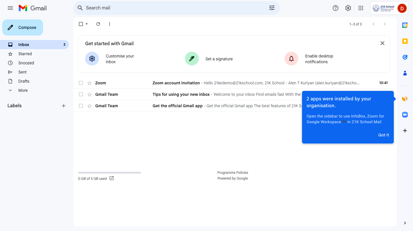 21K Gmail Dashboard