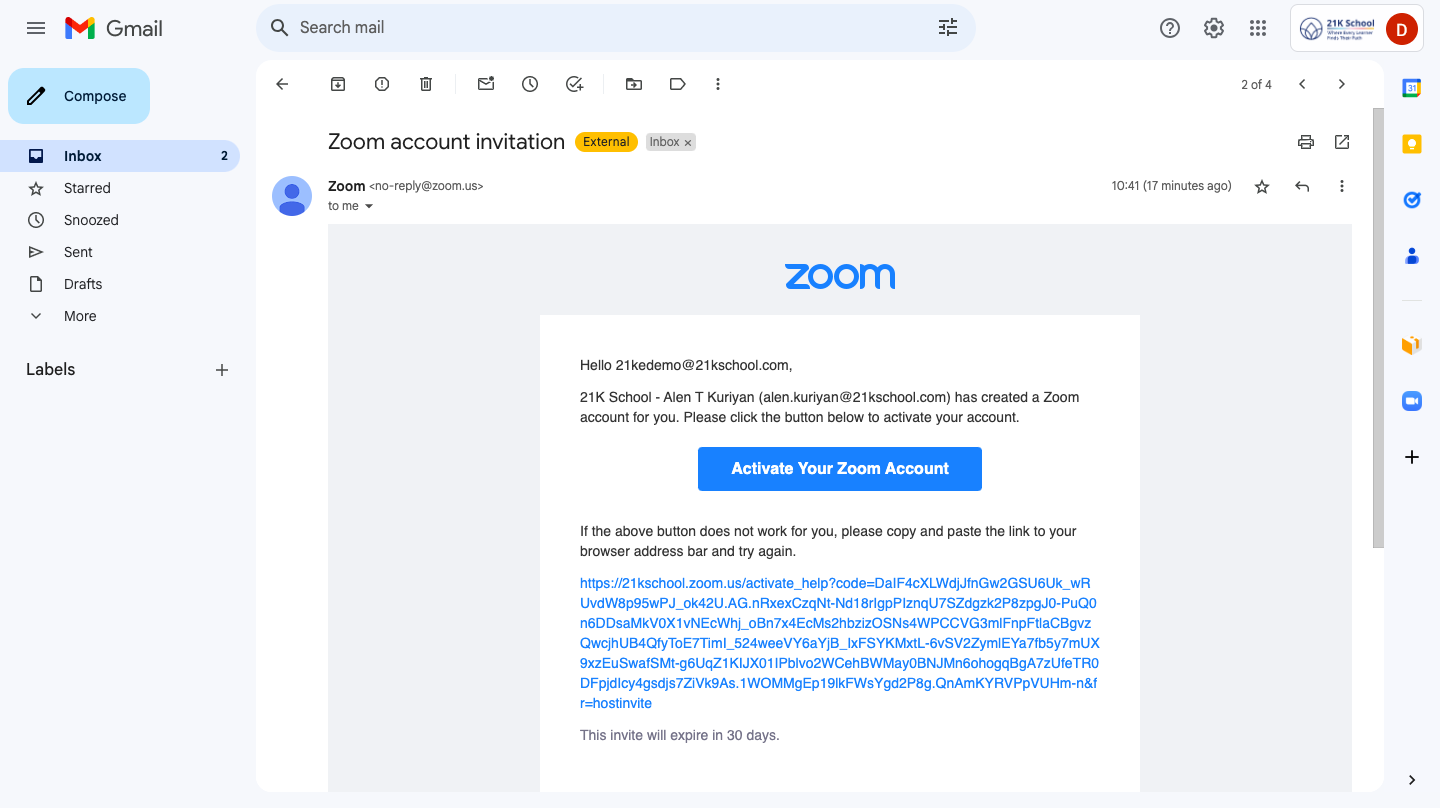 21K Zoom Gmail