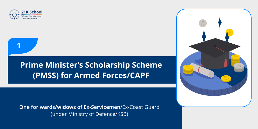 1. Prime Minister's Scholarship Scheme (PMSS) for Armed Forces/CAPF